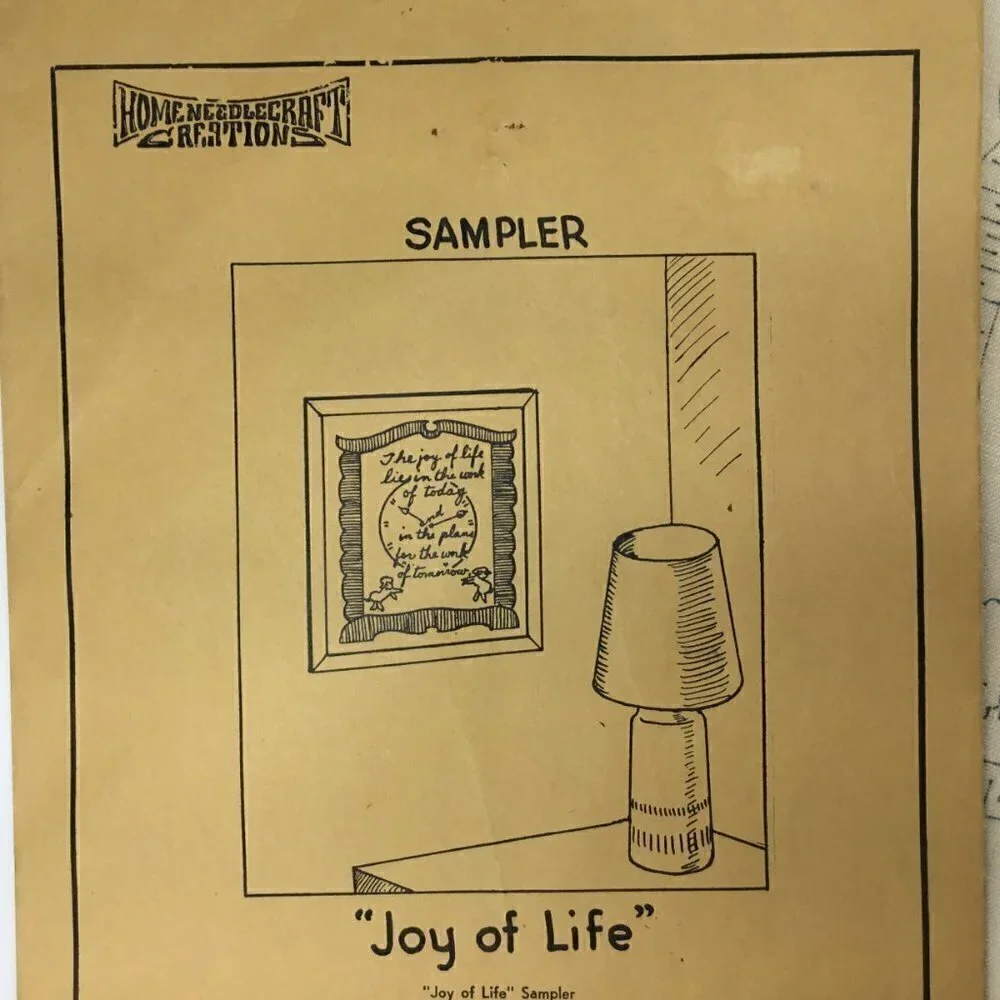 Home Needlecraft Creations Vtg Stamped Linen Embroidery Kit 'Joy of Life' Better